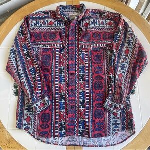 Vintage Saddlebrook Westernwear Brushpopper Style Longsleeve Button Down Shirt L